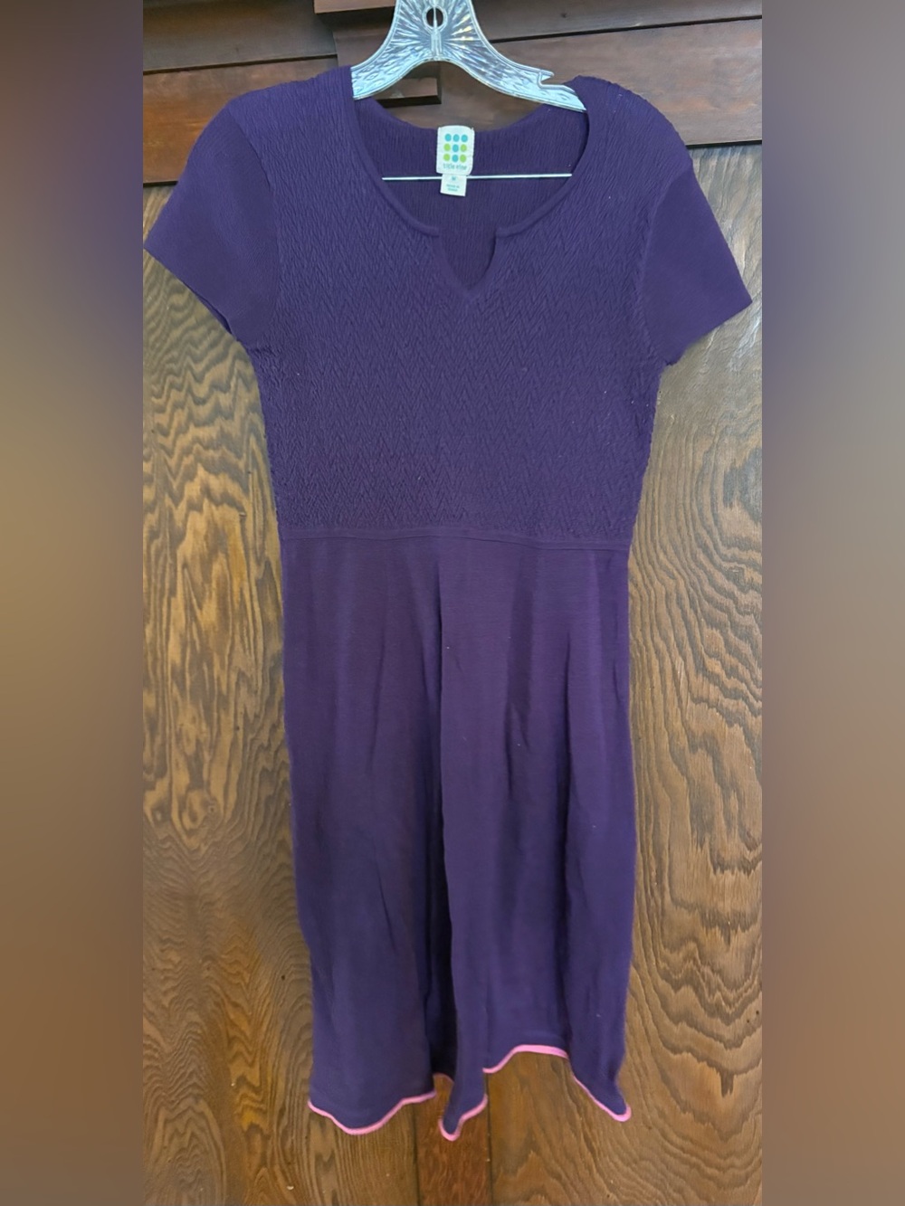 Title Nine Purple Short-Sleeve Knit Dress M